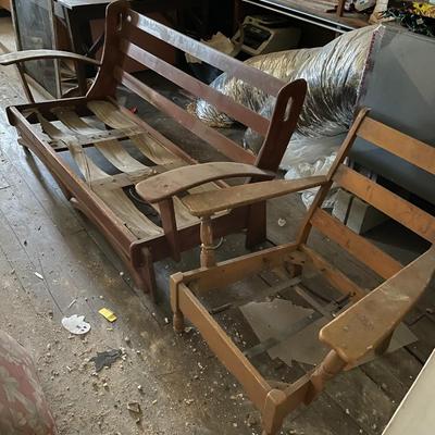 Vintage Sofa and Chair Set (Repairs Needed)