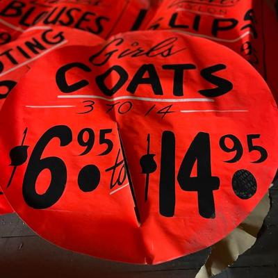 Vintage Store Display Paper Signs (FRAGILE)