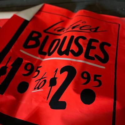 Vintage Store Display Paper Signs (FRAGILE)