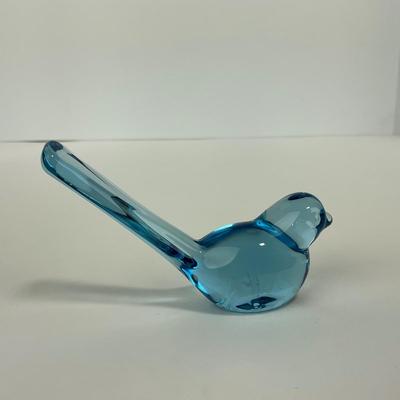 -19- VIKING | Dalzell Heisey Blue Glass Sparrow Figure