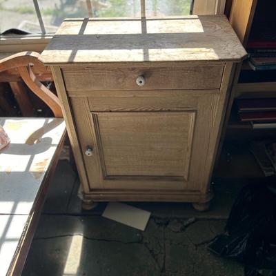 Classic British Scrubbed Pine Night Stand or Side Table