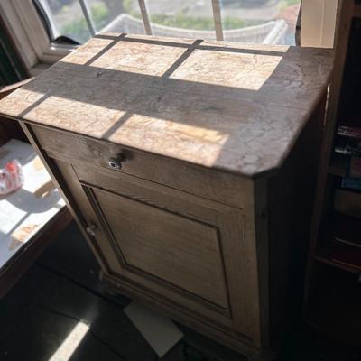 Classic British Scrubbed Pine Night Stand or Side Table