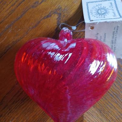 blown glass heart