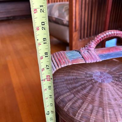 Chinese Split Bamboo and Rattan Wedding Basket