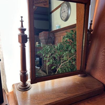 Mahogany Psyche Mirror, 19th Century - Mens shaving mirror.