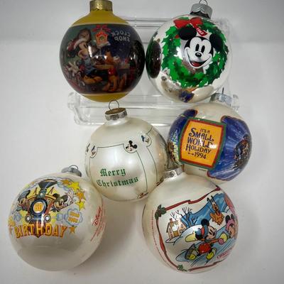 Six Late 1900â€™s Collectible Disney Ball Ornaments