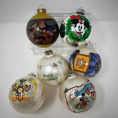 Six Late 1900â€™s Collectible Disney Ball Ornaments