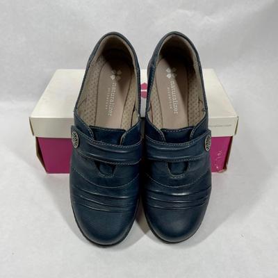 Naturalizer Leather Loafer Shoes Navy 8W
