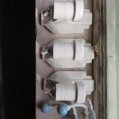 5 Vintage Art Deco Original Porcelain Wall Sconce 1930's/40's & a 2 hooks