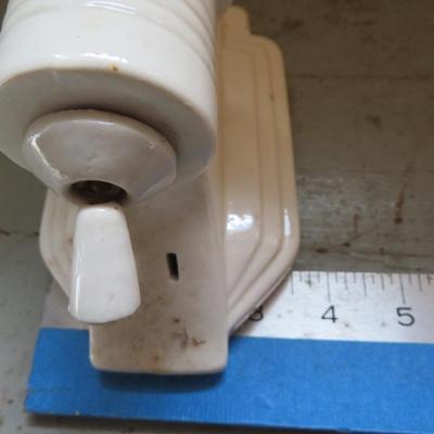 5 Vintage Art Deco Original Porcelain Wall Sconce 1930's/40's & a 2 hooks