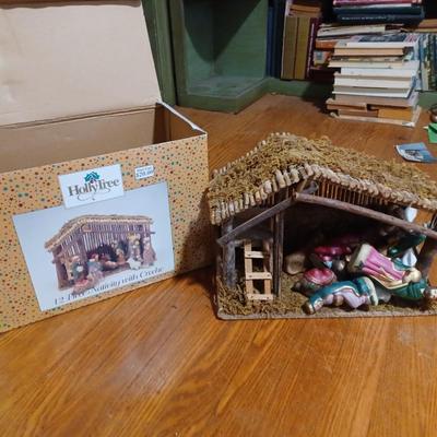 holly tree nativity w/box