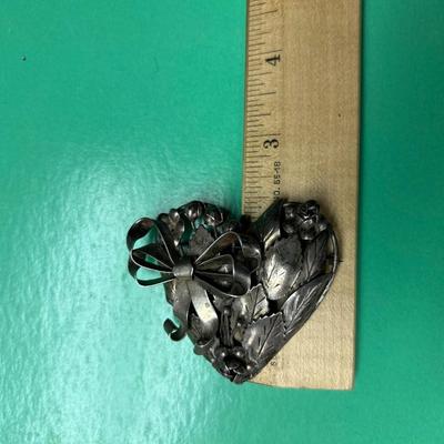 Hobe Sterling Silver Heart Pendant / Brooch