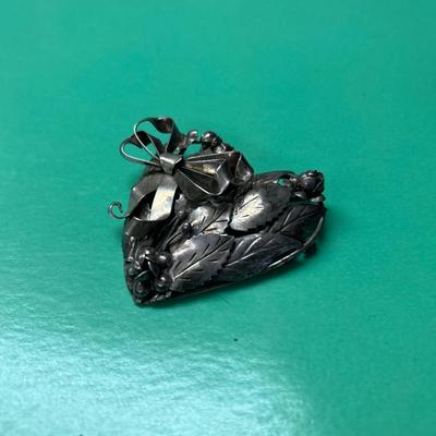 Hobe Sterling Silver Heart Pendant / Brooch