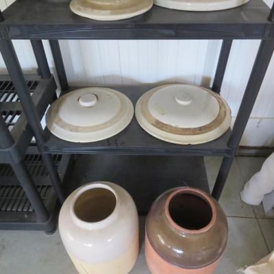 Crock lids and water containers - as is