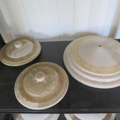 Crock lids and water containers - as is