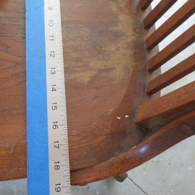 ANTIQUE Johnson Chair Co Swivel Desk Bankers Lawyers Cast Iron Oak Wood Gunlocke