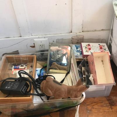 Sewing room Lot - All seen - boxes full, Plastic containers - Trim - Linen ++++