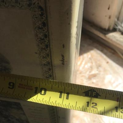 Antique Schepp's Cake Tin Box French Lithographs on Exterior & Printed Advertising on Interior of Door