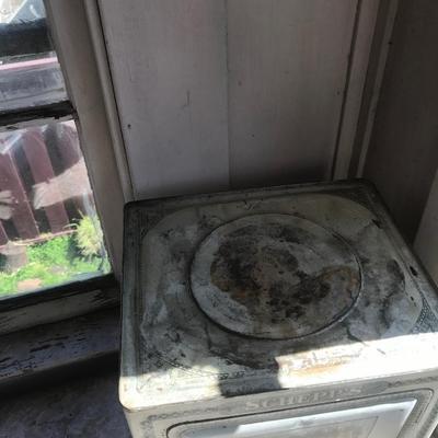 Antique Schepp's Cake Tin Box French Lithographs on Exterior & Printed Advertising on Interior of Door