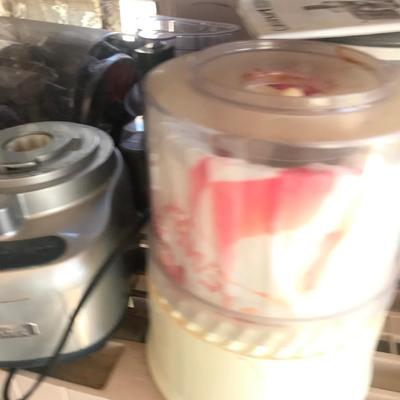 Small kitchen Apliance lot all seen on shelves and table