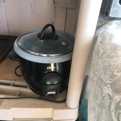 Small kitchen Apliance lot all seen on shelves and table