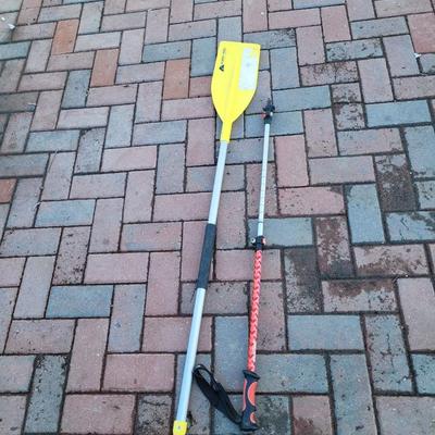 Single oar and walking stick