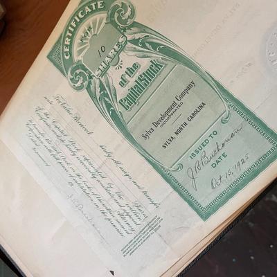 Vintage Sylva Development Company Paperwork and Certificates