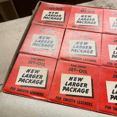 Vintage Case of Jet Oil Tan Shoe Polish (12 Bottles)
