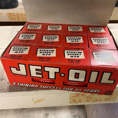 Vintage Case of Jet Oil Tan Shoe Polish (12 Bottles)