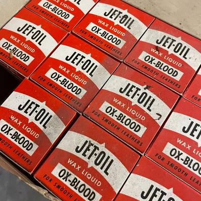 Vintage Case of Jet Oil Ox Blood Shoe Polish (12 Bottles)