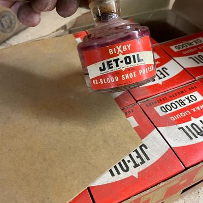 Vintage Case of Jet Oil Ox Blood Shoe Polish (12 Bottles)