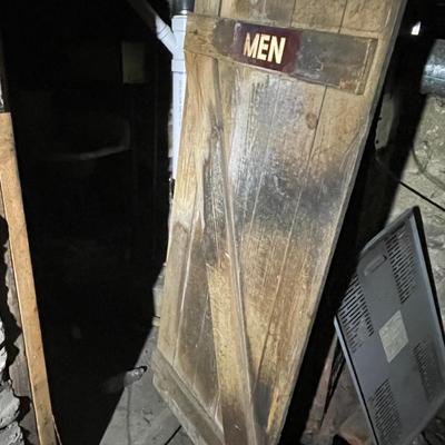 Vintage Basement Bathroom Barn Door