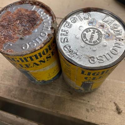 Set of Three Cans of Vintage Lighthouse Cleanser Lot