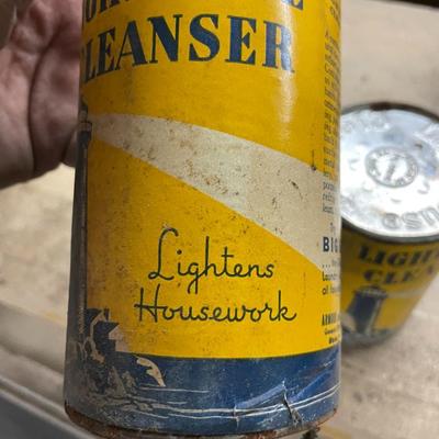 Set of Three Cans of Vintage Lighthouse Cleanser Lot