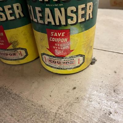 Set of Three Cans of Vintage Octagon Cleanser