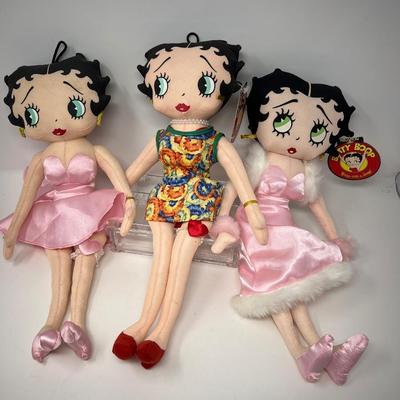 Trio KellyToy Collectible 16â€ Betty Boop Cloth Dolls