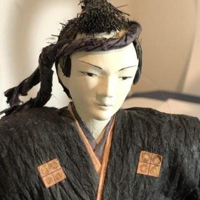 Vintage Japanese Samurai Warrior Paper Mache Figurine 13