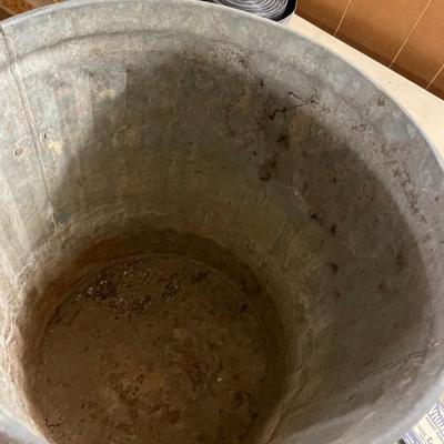 Vintage Small Galvanized Trash Can