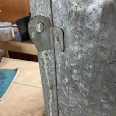 Vintage Small Galvanized Trash Can