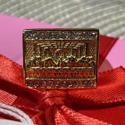 Men's Last Supper/Religious Ring Size-10 in New Never Worn Gold-Plated Over Brass/ Stainless Composition.
