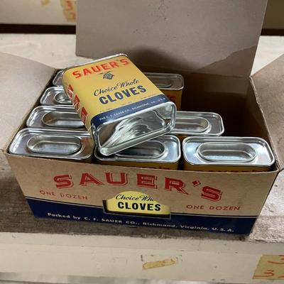 Vintage Partially Full Case of Sauer's Cloves