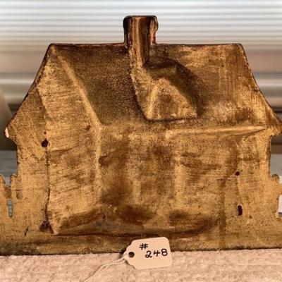 Victorian Era House Cast Iron Metal Door Stop in Good Preowned Condition 8" x 7".