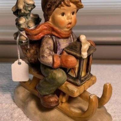 Vintage HUMMEL Figurine #396 TMK-6 RIDE INTO CHRISTMAS 5.75" in Good Preowned Condition as Pictured.