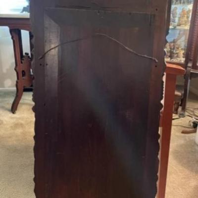Large Victorian Era Hand Carved Wooden Mirror 38.5" Tall x 28" Wide 5" Deep Preowned from an Estate