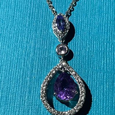 Vintage "SOPHIA" Designer 18" Sterling Silver Fashion Pendant Necklace in VG Preowned Condition.