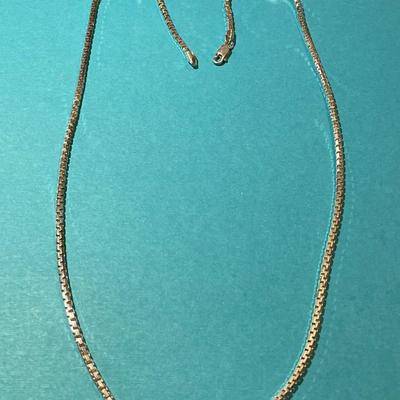 Vintage Heavy 24" Sterling Silver Box Chain Necklace in Good Preowned Condition.
