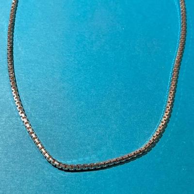 Vintage Heavy 24" Sterling Silver Box Chain Necklace in Good Preowned Condition.