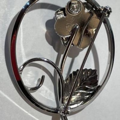 Vintage Inc Sterling Silver 925 Signed Floral/Flower Pin/Brooch in VG Preowned Condition.