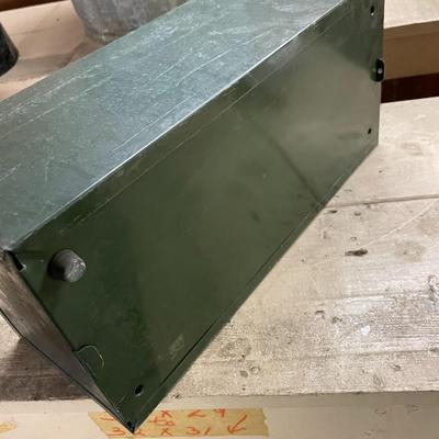 Vintage Green Metal Card File Lot