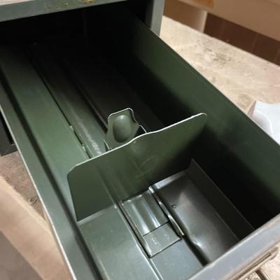 Vintage Green Metal Card File Lot